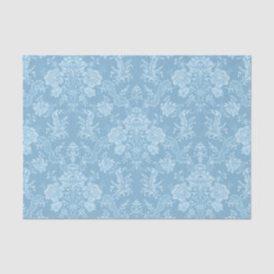 Elegant Romantic Chic Floral Damask-Pastel Blue Tissue Paper