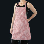 Elegant Romantic Chic Floral Damask-Pastel Pink Apron<br><div class="desc">Elegant vintage-inspired floral damask design featuring chic monochrome light-on-dark pastel pink flowers,  leafy scrolls and swags of delicate lacy ribbons. This pattern is seamless and can be scaled up or down. Strap colour is customisable.</div>