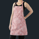 Elegant Romantic Chic Floral Damask-Pastel Pink Apron<br><div class="desc">Elegant vintage-inspired floral damask design featuring chic monochrome light-on-dark pastel pink flowers,  leafy scrolls and swags of delicate lacy ribbons. This pattern is seamless and can be scaled up or down. Strap colour is customisable.</div>
