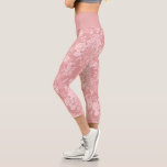 Elegant Romantic Chic Floral Damask-Pastel Pink Capri Leggings<br><div class="desc">Elegant vintage-inspired floral damask design featuring chic monochrome light-on-dark pastel pink flowers,  leafy scrolls and swags of delicate lacy ribbons. This pattern is seamless and can be scaled up or down. Waistband colour can be customised.</div>