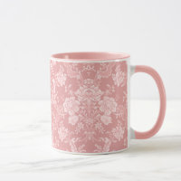 Elegant Romantic Chic Floral Damask-Pastel Pink