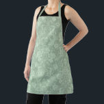 Elegant Romantic Chic Floral Damask-Sage Green Apron<br><div class="desc">Elegant vintage-inspired floral damask design featuring chic monochrome light-on-dark sage green flowers,  leafy scrolls and swags of delicate lacy ribbons. This pattern is seamless and can be scaled up or down.</div>