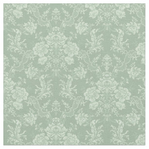 Elegant Romantic Chic Floral Damask-Sage Green Fabric