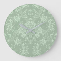 Elegant Romantic Chic Floral Damask-Sage Green