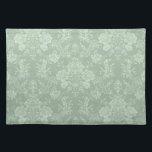 Elegant Romantic Chic Floral Damask-Sage Green Placemat<br><div class="desc">Elegant vintage-inspired floral damask design featuring chic monochrome light-on-dark sage green flowers,  leafy scrolls and swags of delicate lacy ribbons. This pattern is seamless and can be scaled up or down.</div>