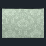 Elegant Romantic Chic Floral Damask-Sage Green Placemat<br><div class="desc">Elegant vintage-inspired floral damask design featuring chic monochrome light-on-dark sage green flowers,  leafy scrolls and swags of delicate lacy ribbons. This pattern is seamless and can be scaled up or down.</div>