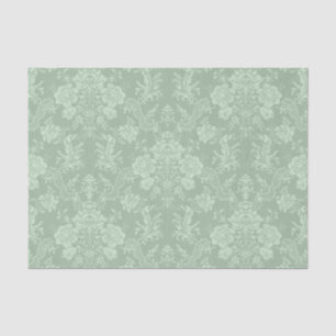 Elegant Romantic Chic Floral Damask-Sage Green Tissue Paper