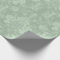 Elegant Romantic Chic Floral Damask-Sage Green
