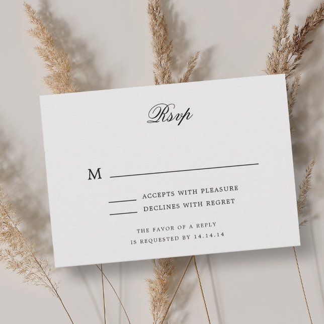Elegant Romantic Classic Script Wedding RSVP  (Elegant Romantic Classic Script Wedding RSVP)