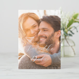 Elegant Romantic Colour Script 1 Photo Wedding Save The Date