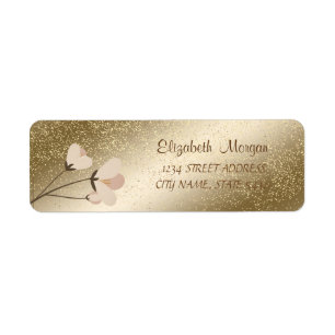 Elegant Romantic,Confetti Flowers Address Label