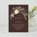Elegant Romantic Dark Chocolate QR Code Wedding Invitation | Zazzle