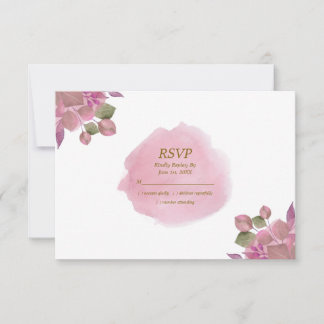 Elegant Romantic Dusty Pink Floral Wedding RSVP Card