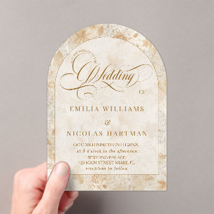 Elegant Romantic Fall Autumn Wedding Acrylic Invitations