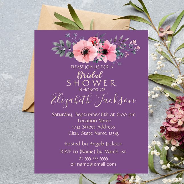 Elegant Romantic Floral Bridal Shower Invitation (Creator Uploaded)