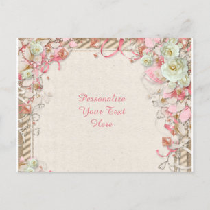 Elegant & Romantic Floral Garden Flower Canopy Announcement Postcard