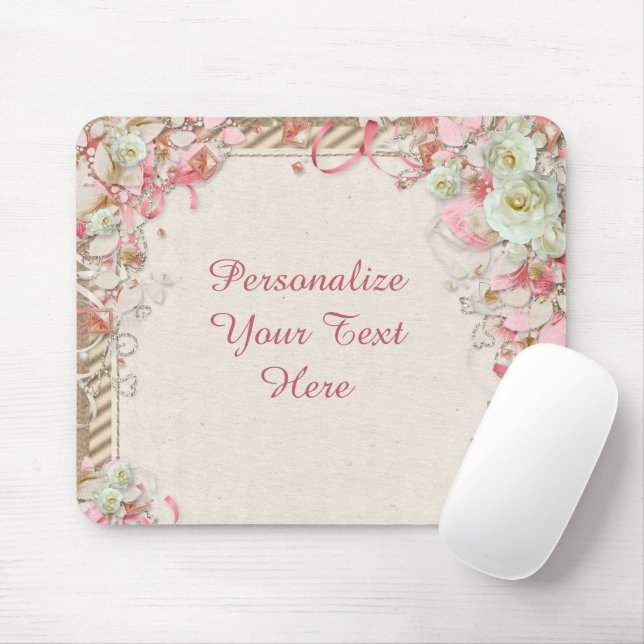 Elegant & Romantic Floral Garden Flower Canopy Mouse Mat (With Mouse)