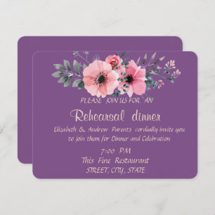 Elegant Romantic Floral Rehearsal Dinner Invitation