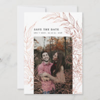 Elegant Romantic Floral Rose Gold Wreath Wedding