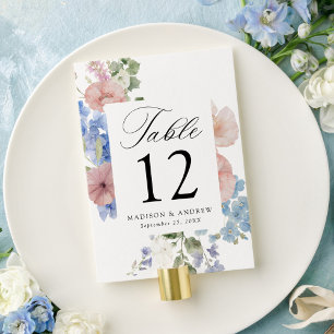 Elegant Romantic Floral Wedding Table Card