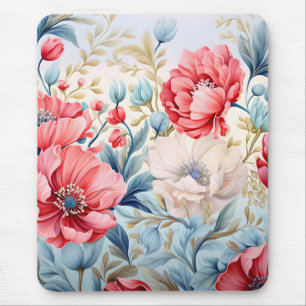 Elegant Romantic Flower Botanical Garden Mouse Mat