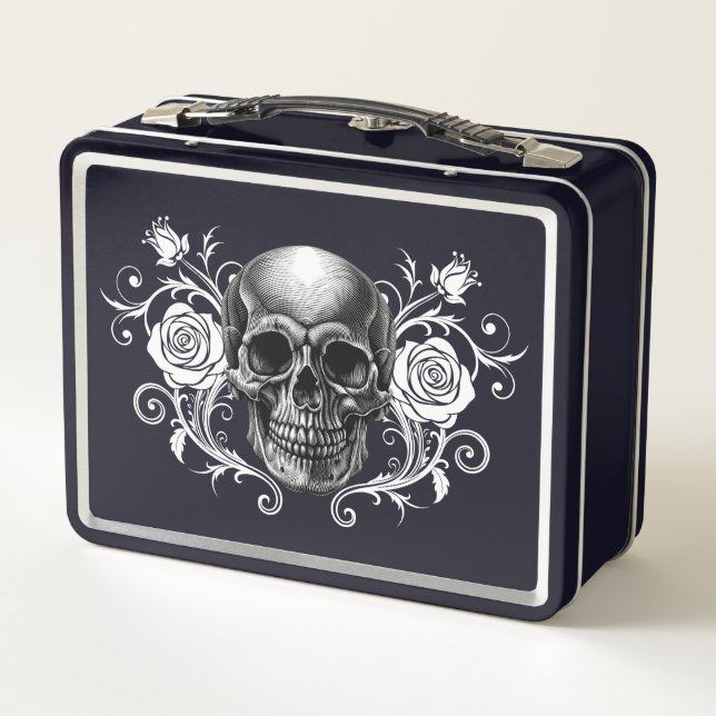 Elegant, Romantic Goth  Metal Lunch Box (Back)