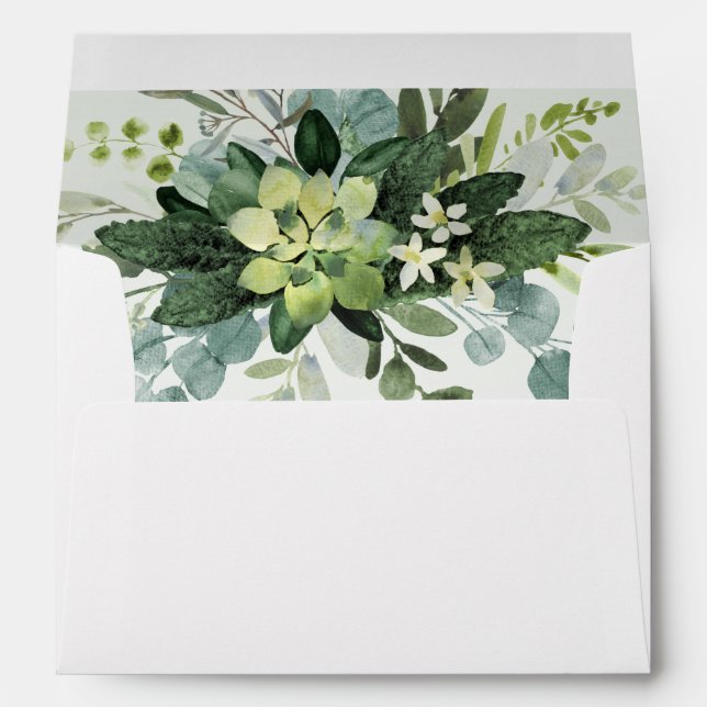 ELEGANT ROMANTIC GREENERY EUCALYPTUS  ENVELOPE (Back (Bottom))