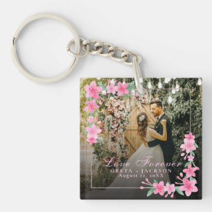 Elegant Romantic Happy Valentine's Day photo Key Ring