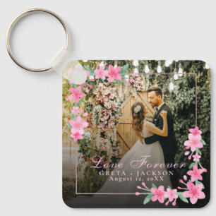 Elegant Romantic Happy Valentine's Day photo Key Ring