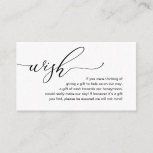 Elegant Romantic, Honeymoon Wish, Money Cash Enclosure Card