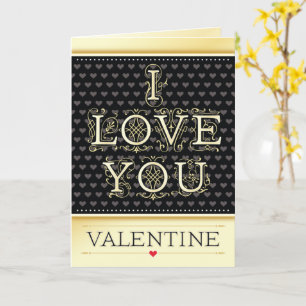 Elegant Romantic I Love You Valentine's Day Hearts Card