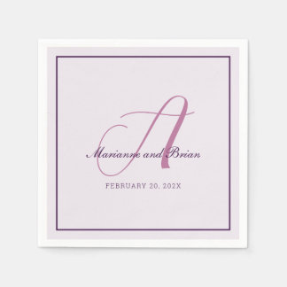 Elegant Romantic Modern Monogram Napkin