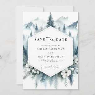 Elegant Romantic Mountain Wedding Save The Date