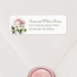 Elegant Romantic Pale Pink Rose Return Address