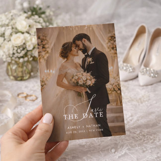 Elegant Romantic Photo Save the Date Card