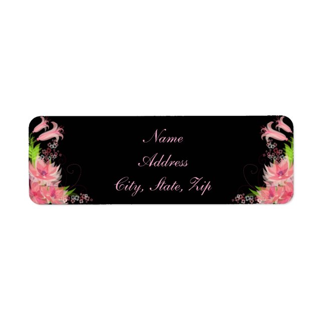 Elegant Romantic Pink Floral Address Labels (Front)