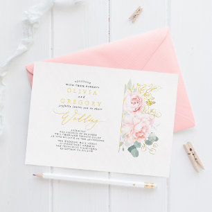 Elegant Romantic Pink Flowers and Greenery Wedding