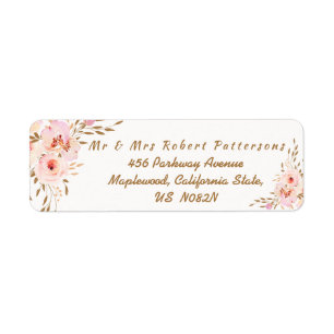 Elegant Romantic Pink Gold Floral Wedding