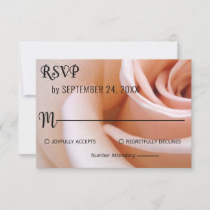 Elegant romantic pink rose flower floral Wedding R RSVP Card