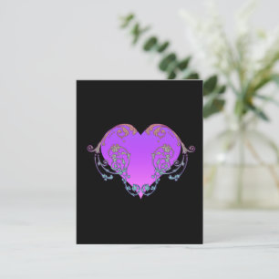 Elegant, Romantic Purple Heart with Flourish Card