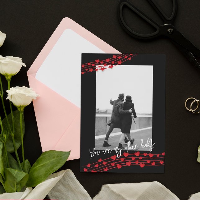 Elegant romantic red hearts Holiday Card (Creator Uploaded)