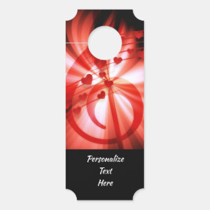 Elegant & Romantic Red Music Notes Personalised Door Hanger