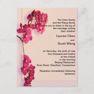 Elegant Romantic Red Orchids Wedding Invites