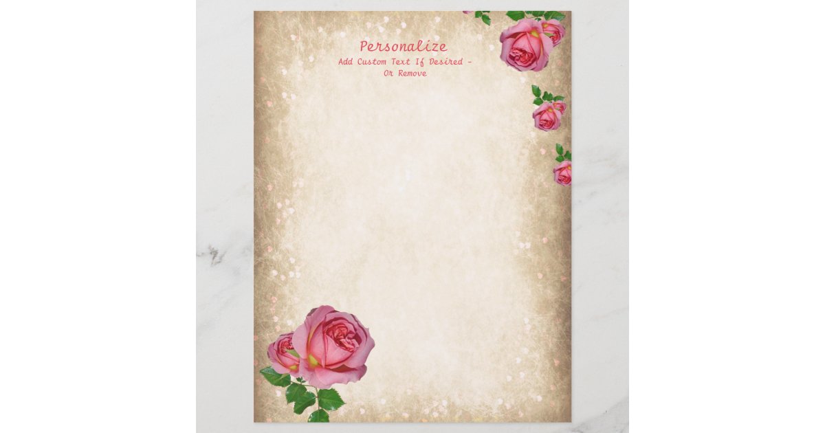 Elegant Romantic Red Rose Writing Paper | Zazzle