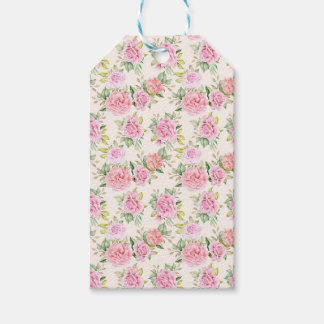 Elegant Romantic Rose Floral Pattern Gift Tags