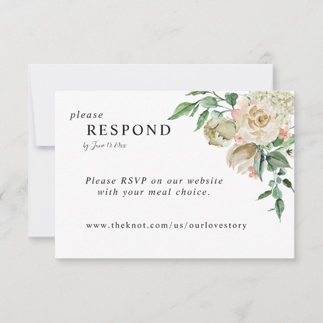 Elegant Romantic Rose Garden Online RSVP (Front)