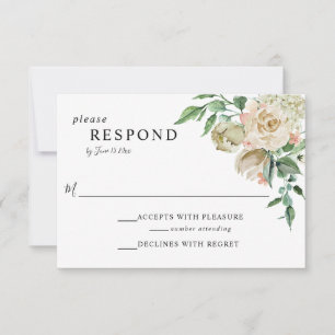 Elegant Romantic Rose Garden RSVP Wedding Chic Card