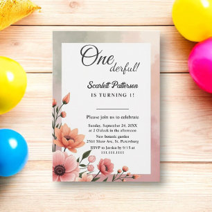 Elegant Romantic Roses Watercolor Floral Birthday Invitation
