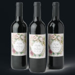 Elegant Romantic Rustic Floral Wedding Square Stic Wine Label<br><div class="desc">Elegant burgundy,  pink blush,  sage green floral romantic wreath. Use to decorate or to seal your bridal shower or wedding invitation sticker.  Available for water,  sparkling wine,  beer and other bottles.  100% customer satisfaction with “Zazzle”</div>