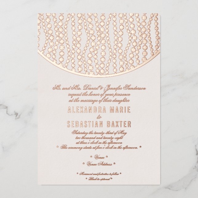 Elegant Romantic Script Blush Wedding Rose Gold (Front)